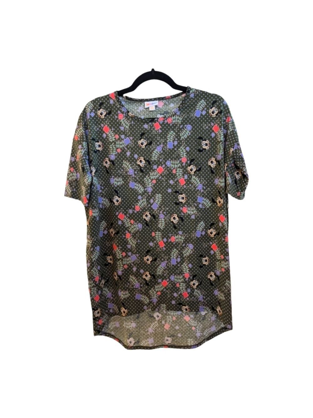 NEW Lularoe X Disney Irma Olive High-Low Loose Fit Tunic Top Size XXS